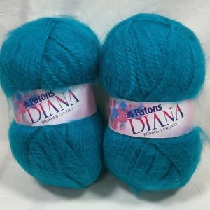 2x Patons Diana Brushed Chunky Shade:9238 Turqouise 100g
