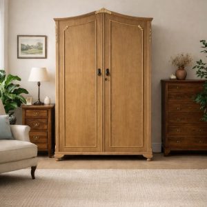 Mid Century French Style Walnut Works Gentleman's Wardrobe