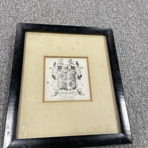 Vintage Armorial Bookplate T F Dyson Esq  Framed