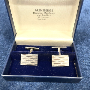 VINTAGE HG&S SILVER SWIVLINK CUFFLINKS 1973