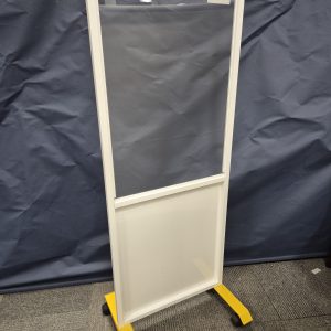 Slim Half Glazed Vinyl Office & Medical Privacy Screens on Wheels