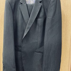 Harrow & Smythe Mens 2 Piece Suit Black Ribbed Texture Size 48 Chest 40 Waist