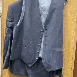 Men's Brook Taverner Blue Jacket & Waistcoat Super 100's Merino Wool 46S
