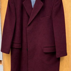 Samuel Windsor Mens Wool & Cashmere Overcoat Burgundy Size 46R
