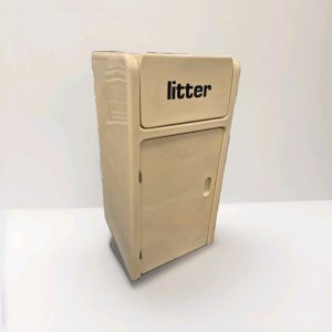 Large Vintage Commercial Fiberglass Litter Bin - Cream