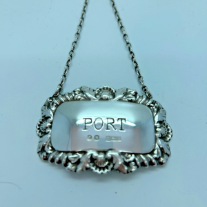 Solid Silver Port Decanter Label John Rose 1973